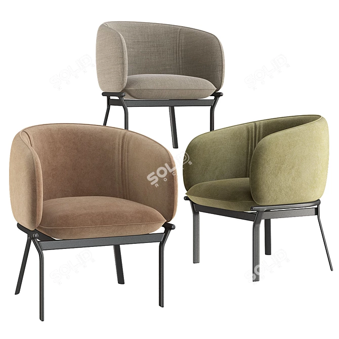 Elegant Grace Chair 3D model image 1