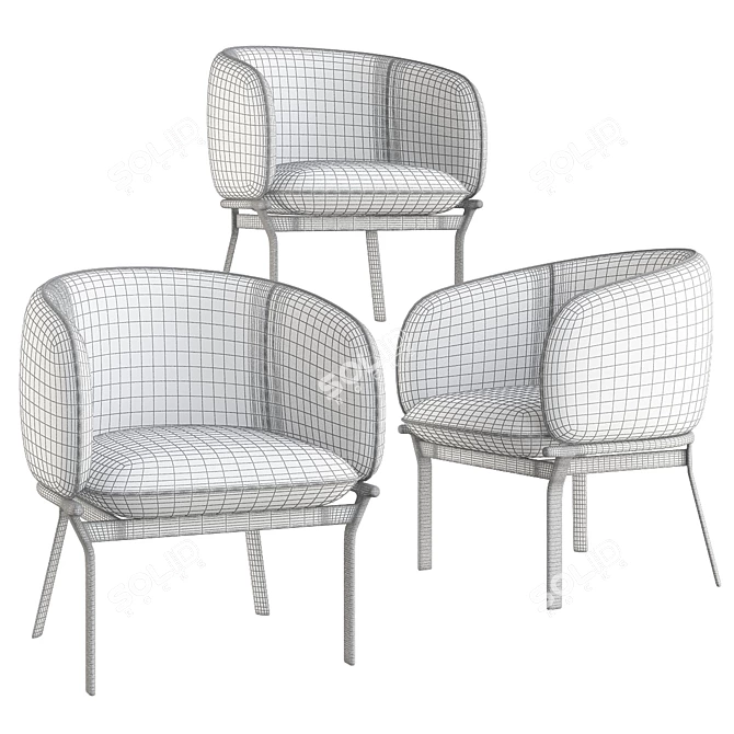 Elegant Grace Chair 3D model image 2