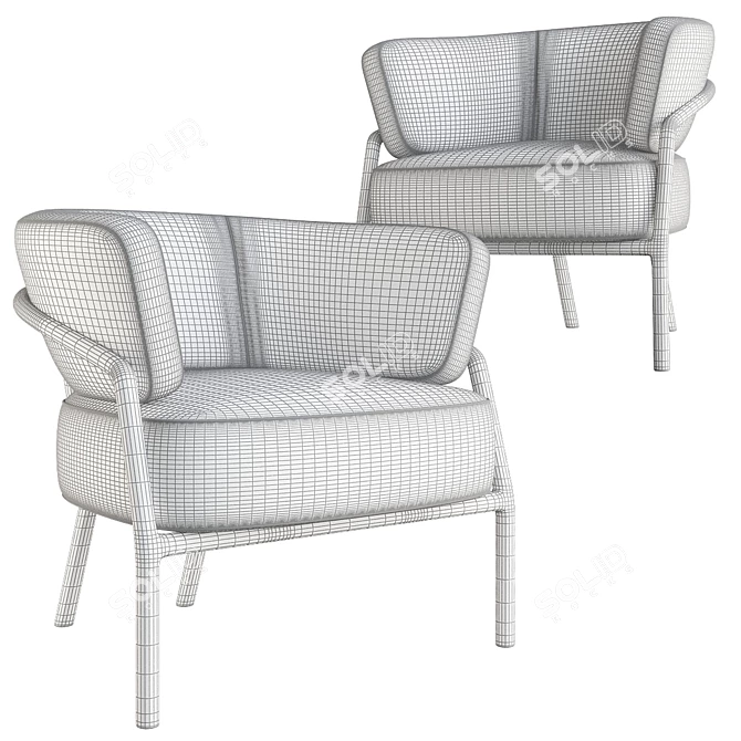 Minimalistic Meridiani NANI Sofa 3D model image 2