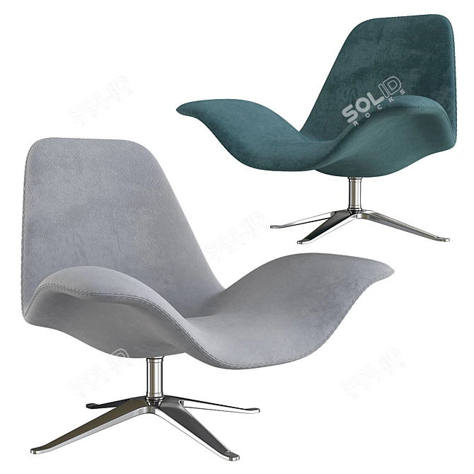 Concord Low: Stylish & Comfortable Armchair 3D model image 1