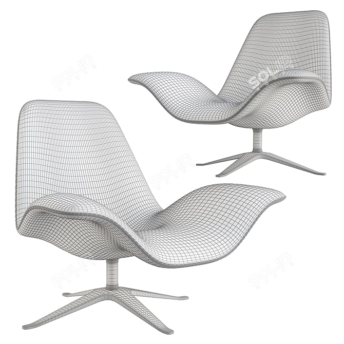 Concord Low: Stylish & Comfortable Armchair 3D model image 2