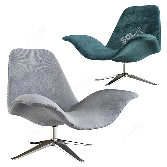 Concord Low: Stylish & Comfortable Armchair 3D model image 3