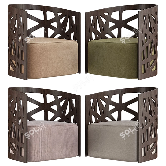 Contemporary Zilio A&C MAZY Chair 3D model image 1