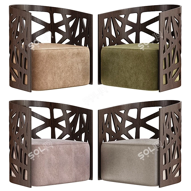 Contemporary Zilio A&C MAZY Chair 3D model image 3