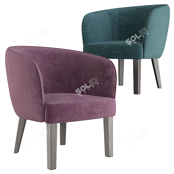 Vintage-Inspired Doris 259 Chair 3D model image 1