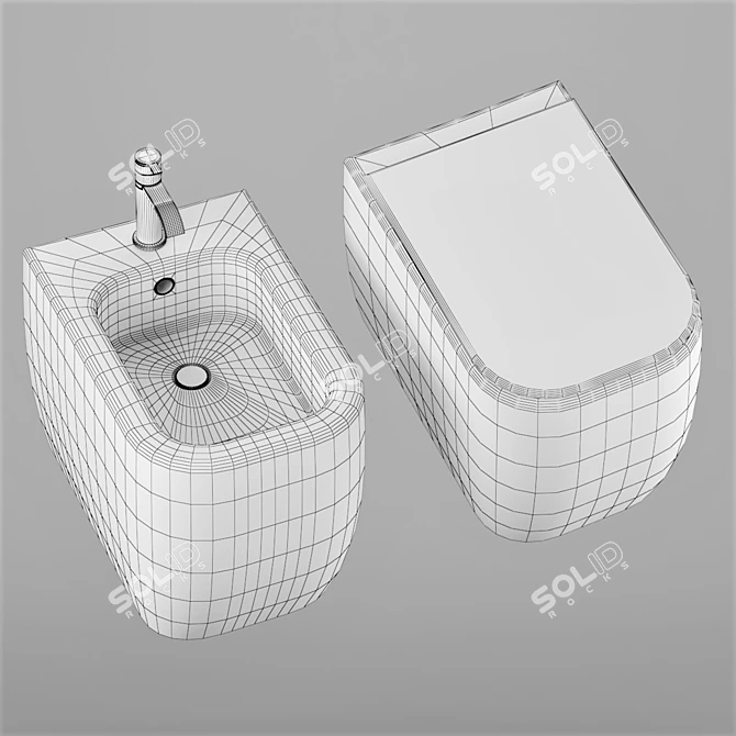 Essenza WC+Bidet Combo by Nic Design 3D model image 2