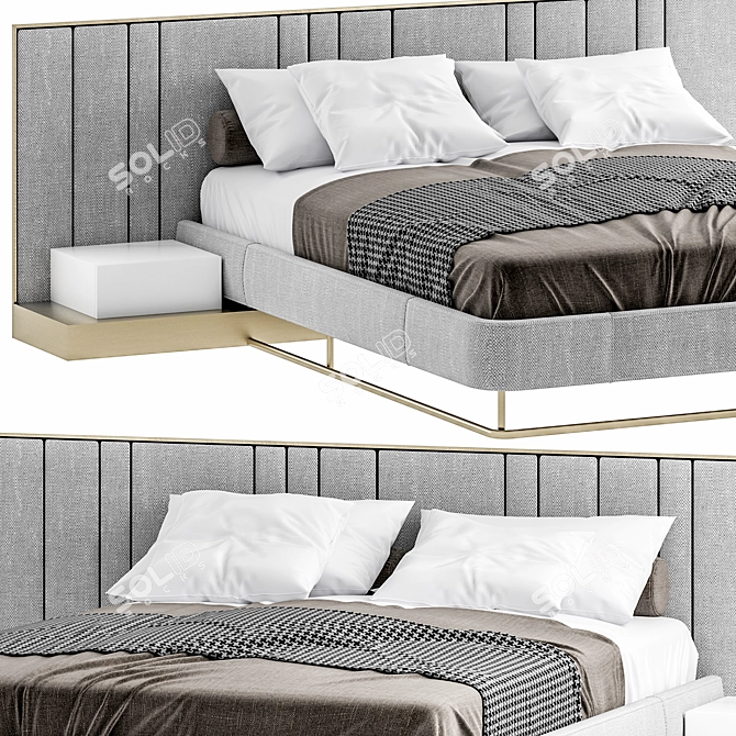 Modern 3D Bed Design | V-ray | 3dsmax2014 3D model image 2