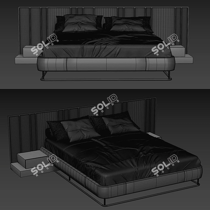 Modern 3D Bed Design | V-ray | 3dsmax2014 3D model image 4