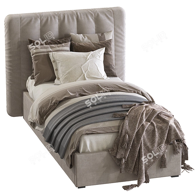 Elegant Modena Bed - 90x200 cm 3D model image 2