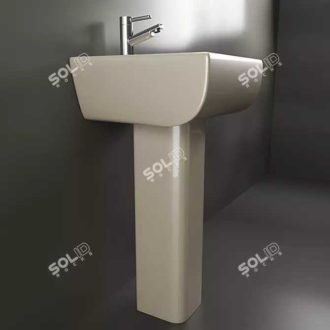 Stylish Vintage Wash Basin 3D model image 1