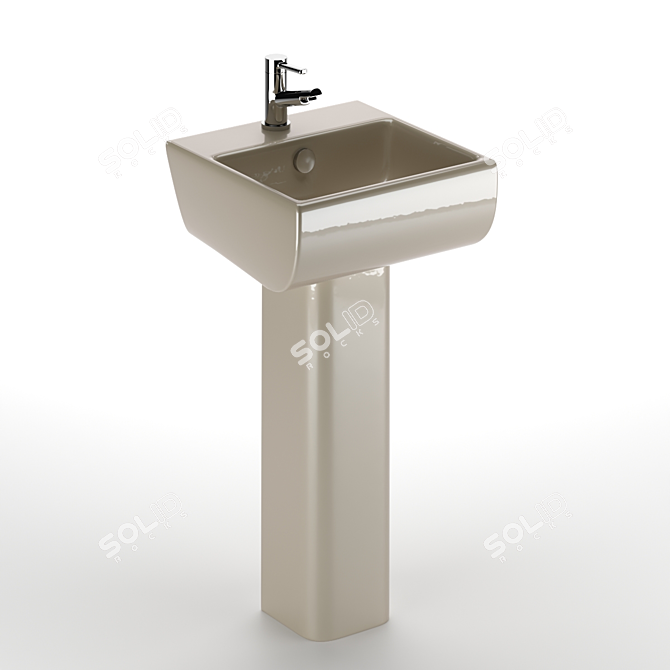 Stylish Vintage Wash Basin 3D model image 3