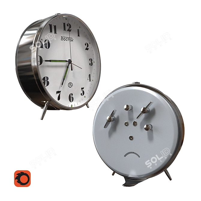 Vintage East Alarm Clock 3D model image 1