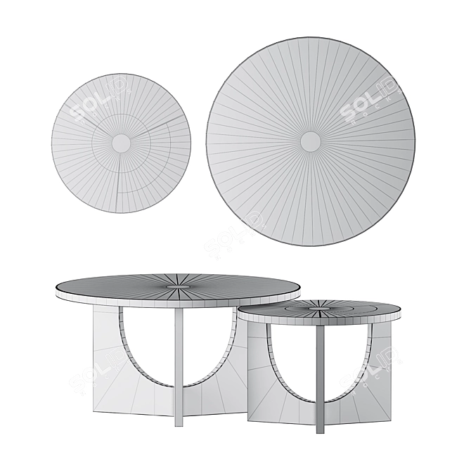 Sleek Colosseum Coffee Tables 3D model image 2