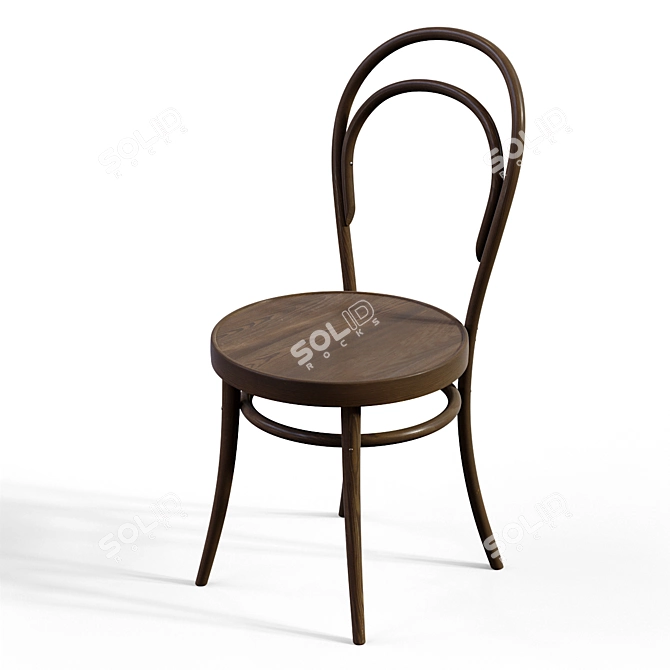 Modern Bentwood Chair 3D model image 3