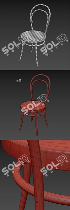 Modern Bentwood Chair 3D model image 5