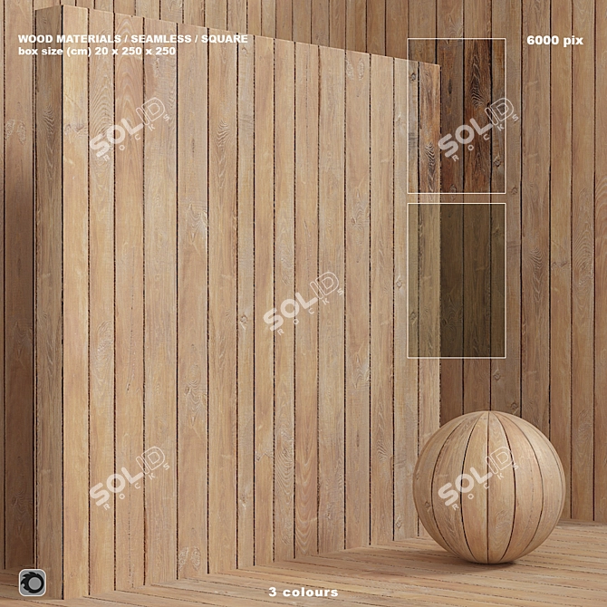 Seamless Wood Plank Set 91 3D model image 1