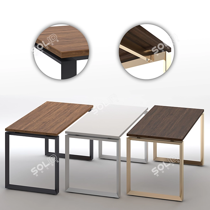 Sleek IKEA Executive Desk 3D model image 1