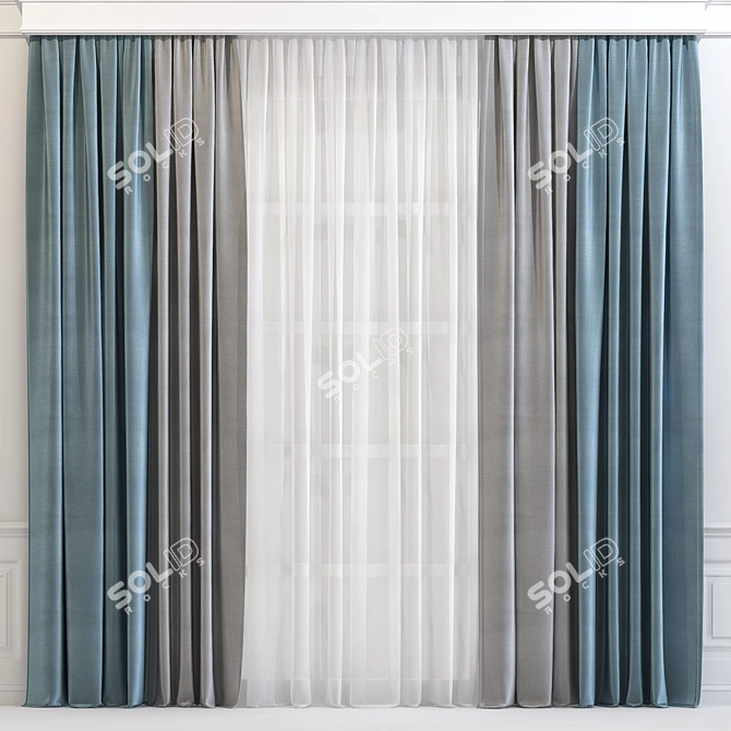 Modernized Curtain Design 3D model image 1