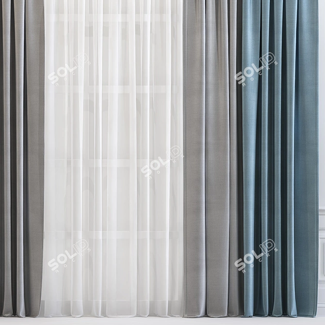 Modernized Curtain Design 3D model image 2