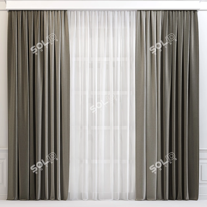 Refined Drapery Design 3D model image 1