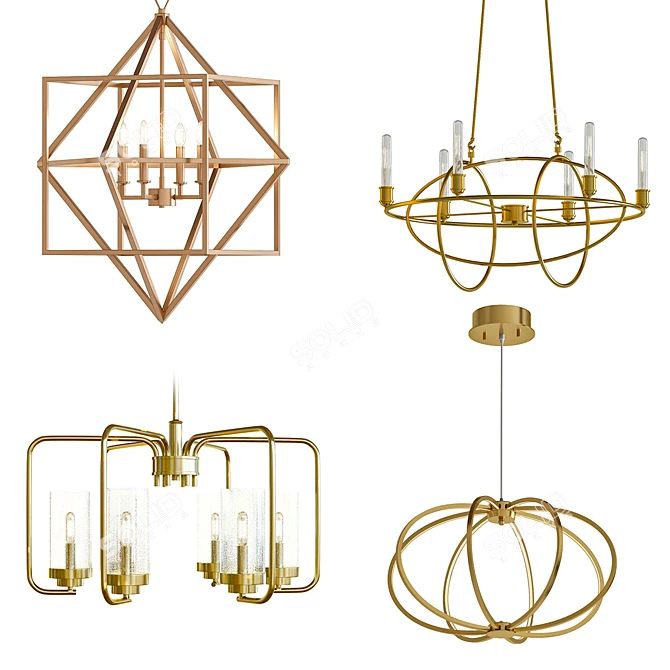 Modern Chandelier Collection 3D model image 1