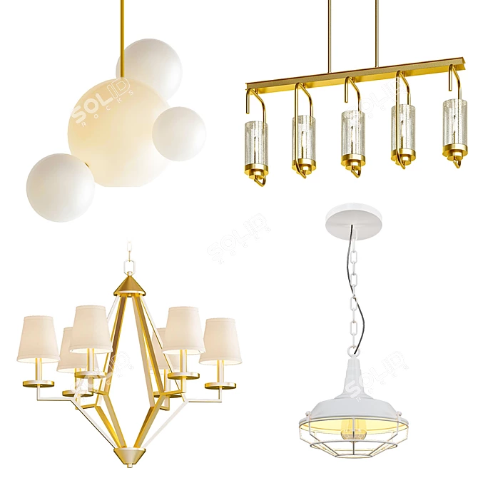 Modern Chandelier Collection 3D model image 1