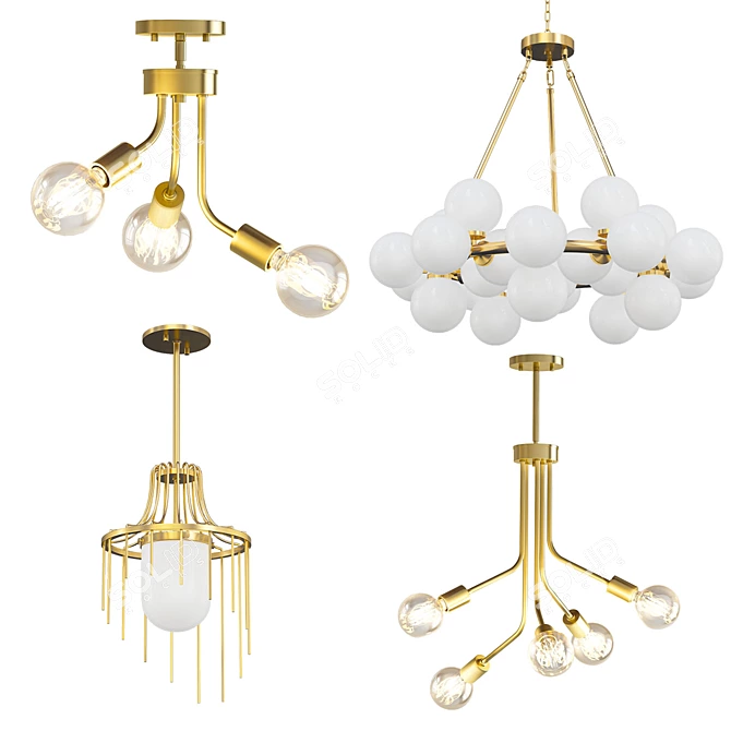 Modern Chandelier Collection 3D model image 1