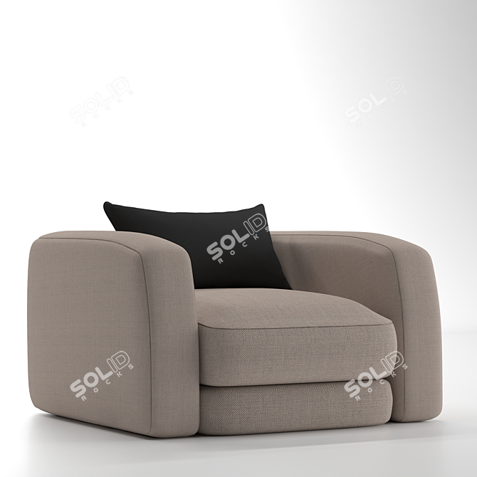  Modern Divan Sofa: Stylish and Comfortable 3D model image 1