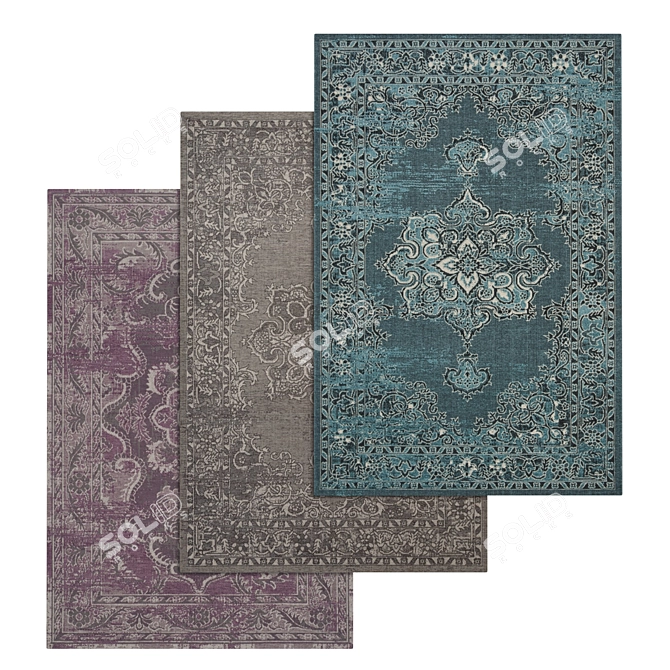 Luxury Carpet Set: High-Quality Textures For Versatile Use 3D model image 1