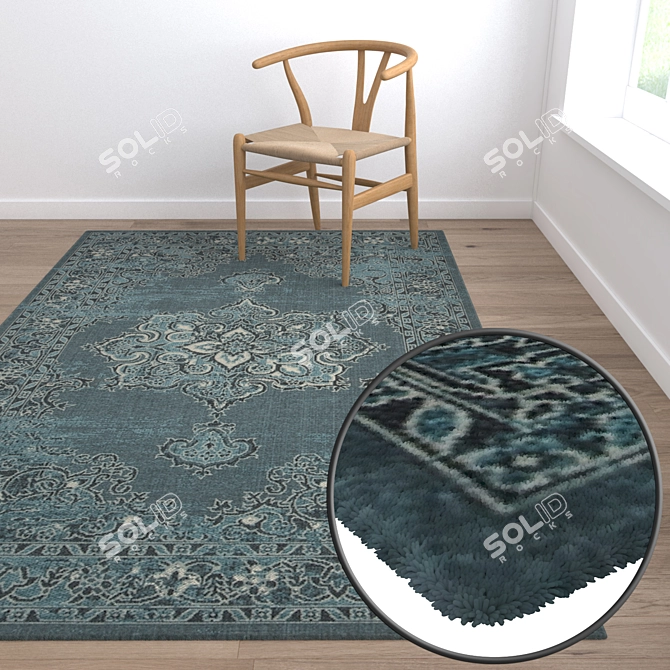 Luxury Carpet Set: High-Quality Textures For Versatile Use 3D model image 5