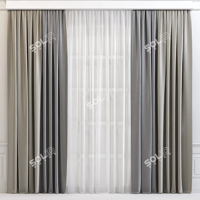 Chic Curtain 605 3D model image 1