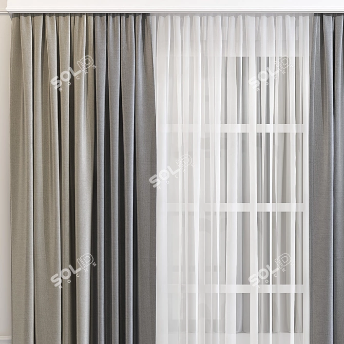 Chic Curtain 605 3D model image 3