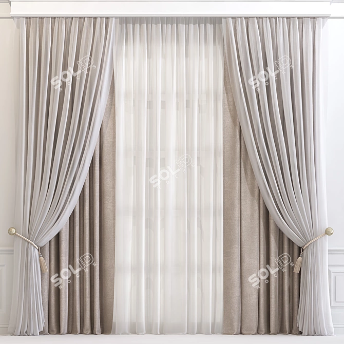 Modern Mesh Curtain 606 3D model image 1