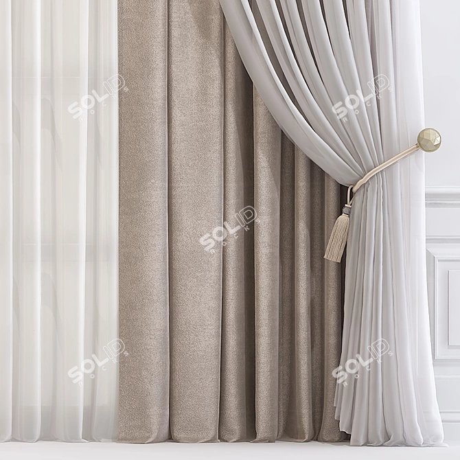 Modern Mesh Curtain 606 3D model image 2