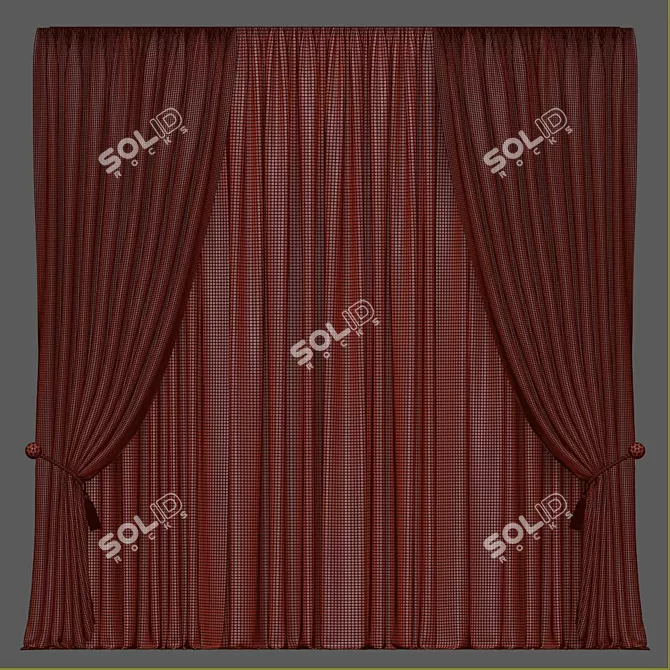 Modern Mesh Curtain 606 3D model image 4