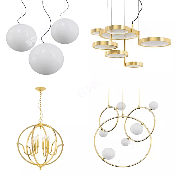 Contemporary Pendant Chandelier Collection 3D model image 1