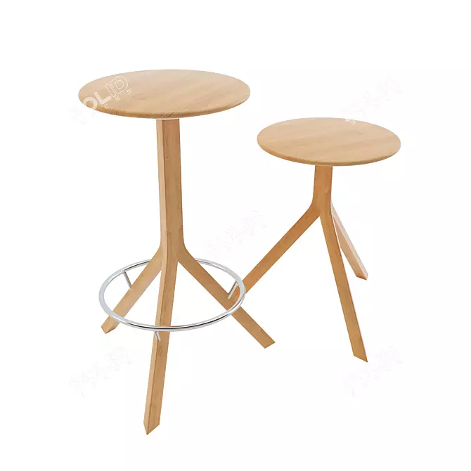 Elegant Alison Brooks Kitchen Stool 3D model image 1