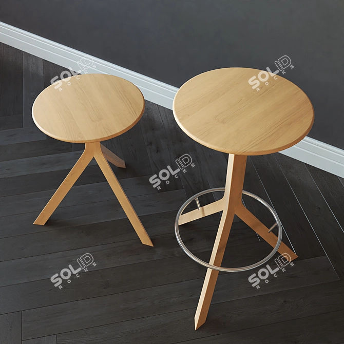 Elegant Alison Brooks Kitchen Stool 3D model image 4