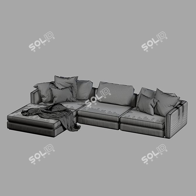 Milo Modern Modular Sectional 3D model image 2