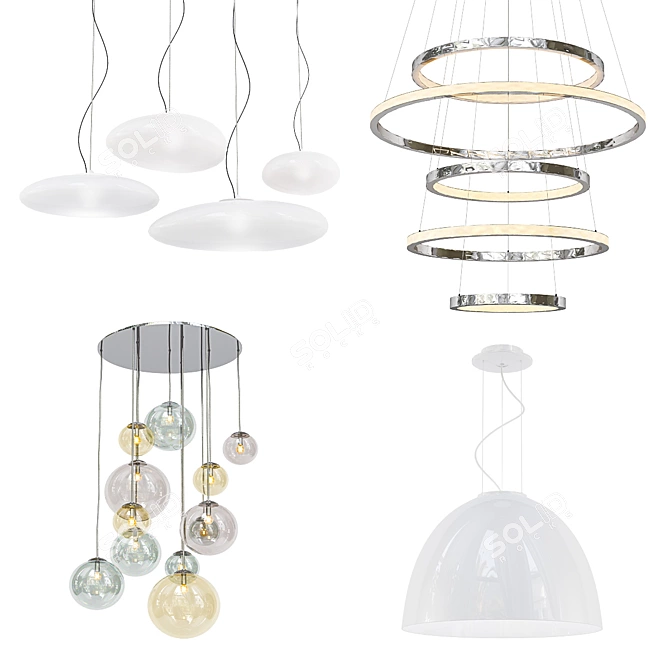 Modern Chandelier Collection 3D model image 1