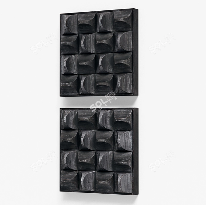 Ethnic Charm Wood Wall Decor 3D model image 2