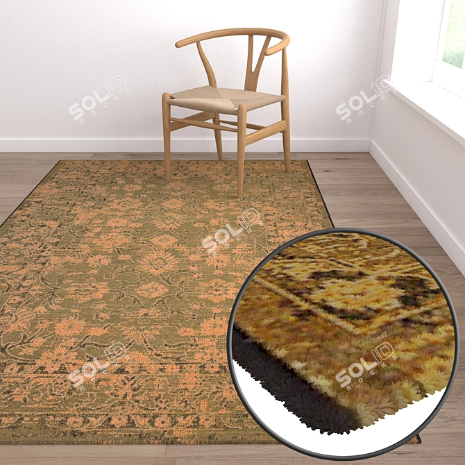 Luxury Carpets Set - High-Quality Textures 3D model image 5