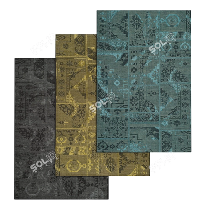 High-Quality Carpets Set 377 3D model image 1