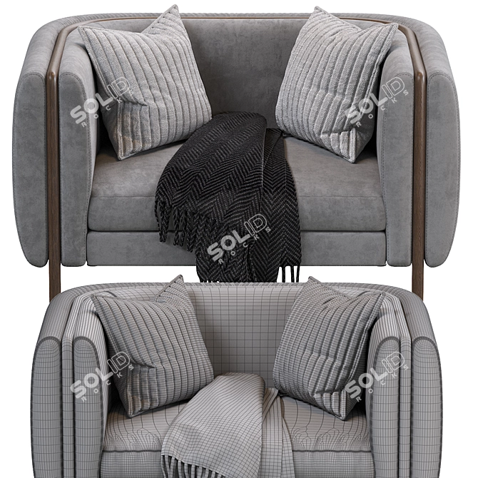 BARLOW 2019 Armchair: Elegant, Comfortable, and Stylish! 3D model image 4