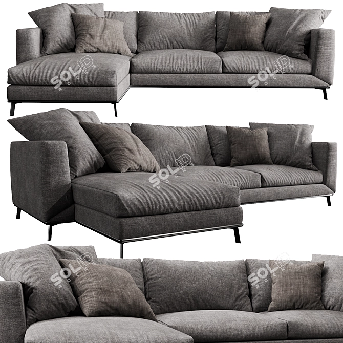 Elegant Boconcept Fargo Chaise Lounge 3D model image 1