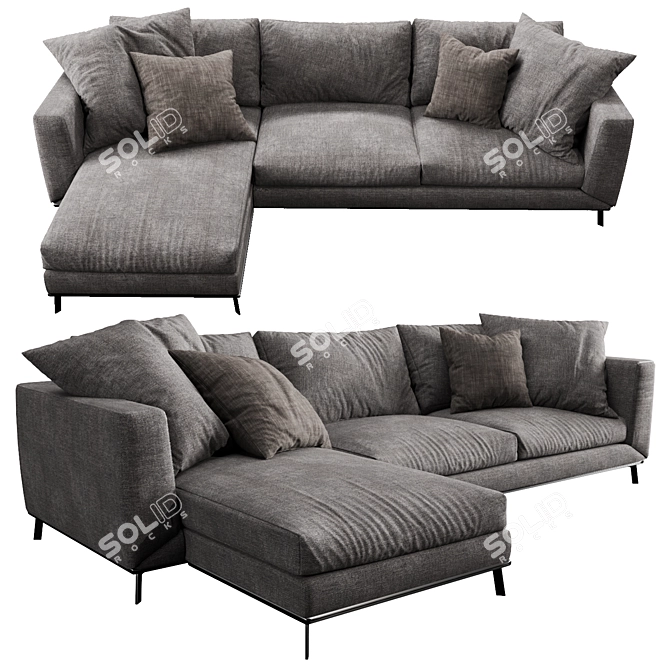 Elegant Boconcept Fargo Chaise Lounge 3D model image 2