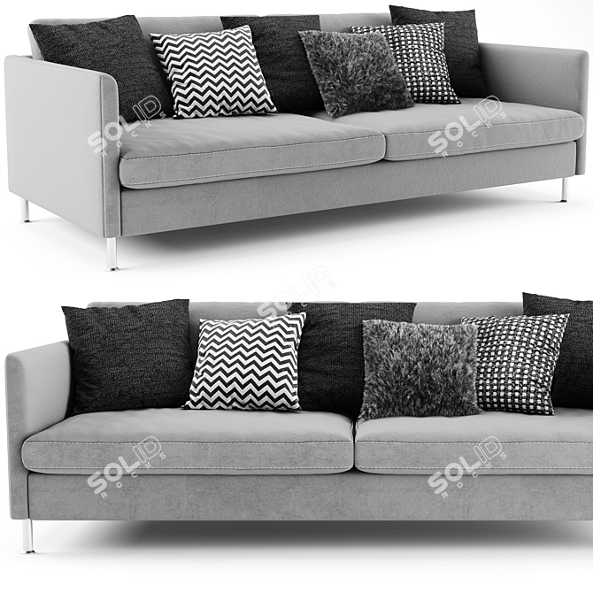 BoConcept Indivi Compact Sofa: Modern Style and Space-Saving Design 3D model image 3