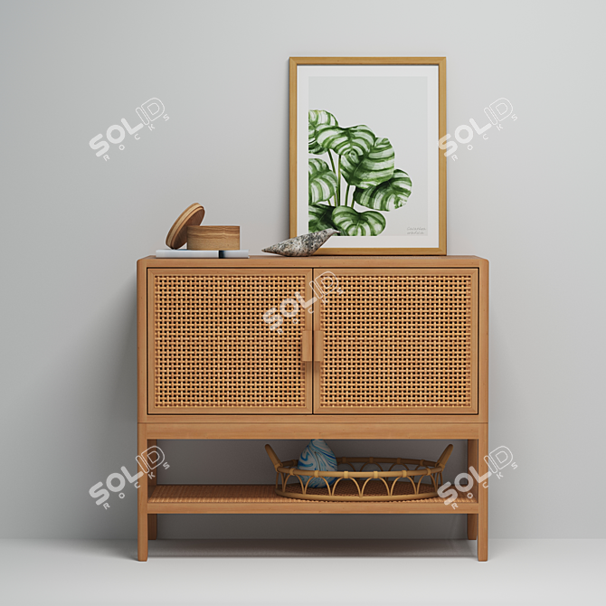 Opalhouse Minsmere Rattan Chest: Natural Elegance 3D model image 2