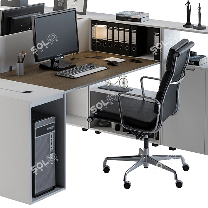 White Formal Office Set 3D model image 2