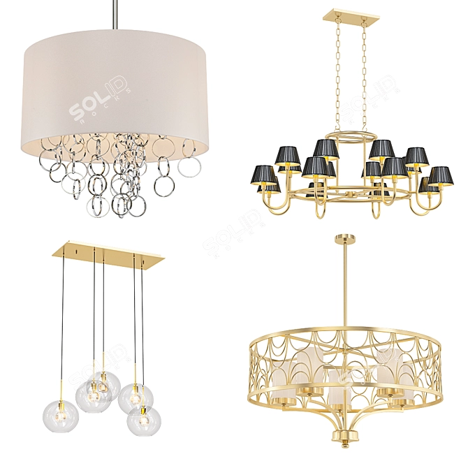 Modern Chandelier Collection 3D model image 1